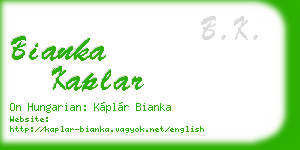 bianka kaplar business card