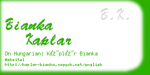 bianka kaplar business card